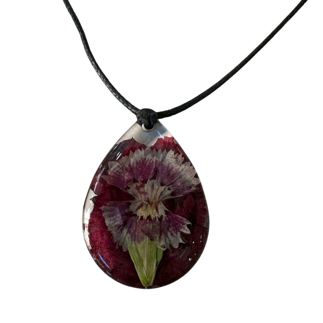 colgante de flores silvestres morado con statice en madrid